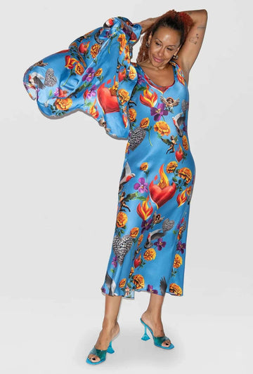 Silk Laundry Scoop Neck Dress Dearly Beloved Mirage