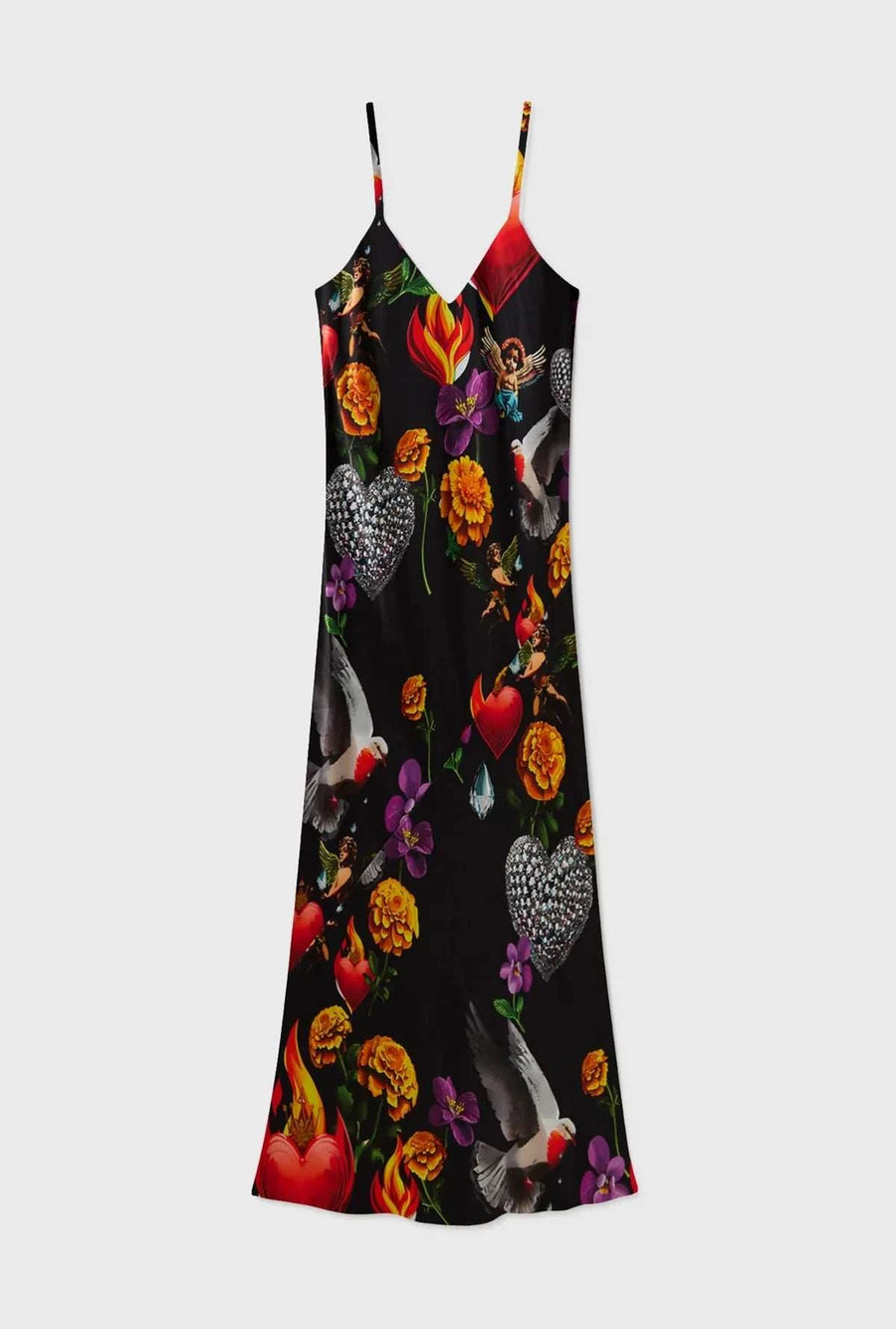 Silk Laundry 90s Slip Dress Dearly Beloved Black