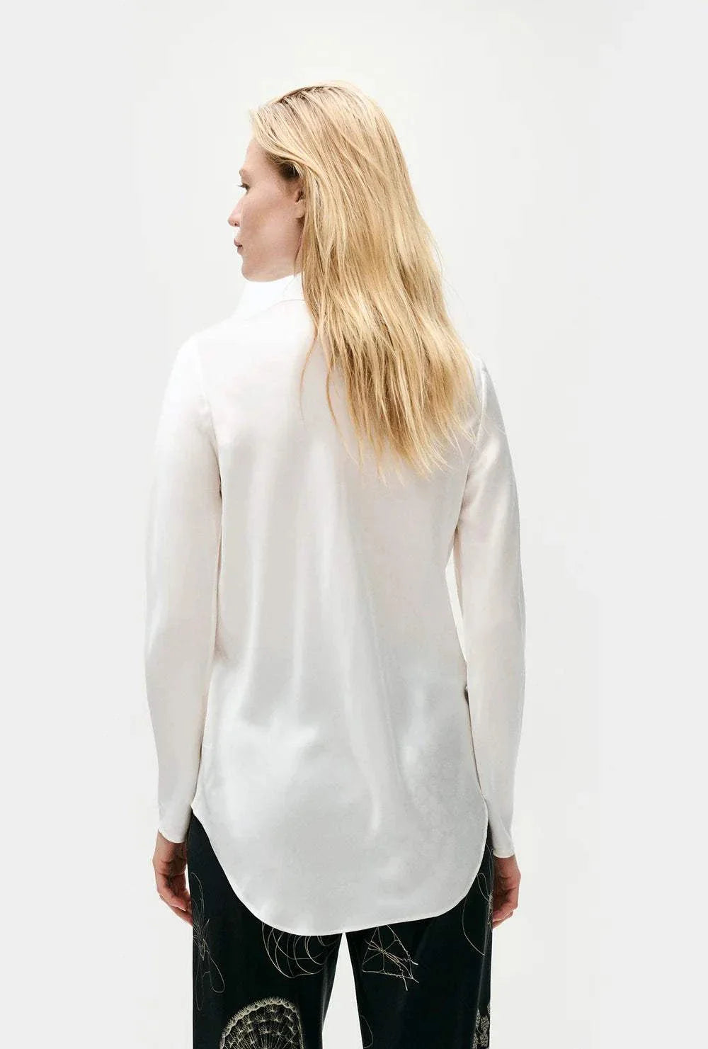 Silk Laundry Bias Cut Shirt White