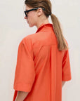 Silk Laundry Short Sleeve Boyfriend Shirt Dress Snapper