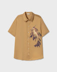 Silk Laundry Short Sleeve Boyfriend Shirt Seahorse