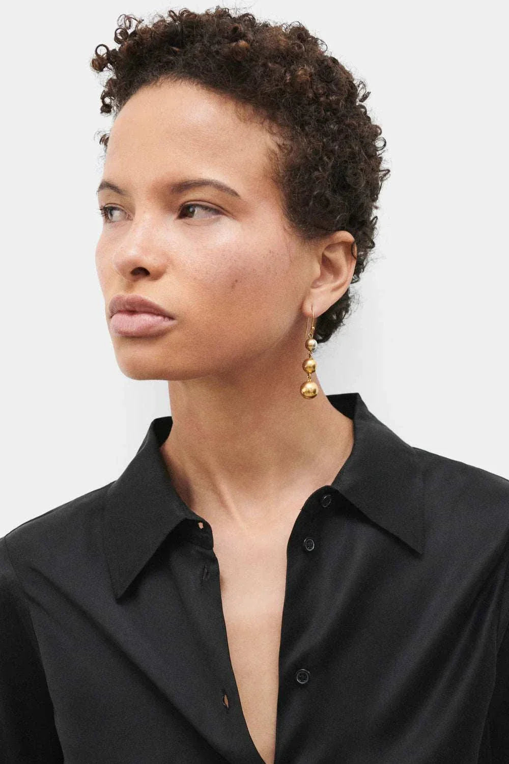 Silk Laundry Bias Cut Shirt Black