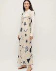 Silk Laundry Scoop Neck Dress Seashells