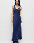 Silk Laundry Deco Ruched Dress Purple Rain