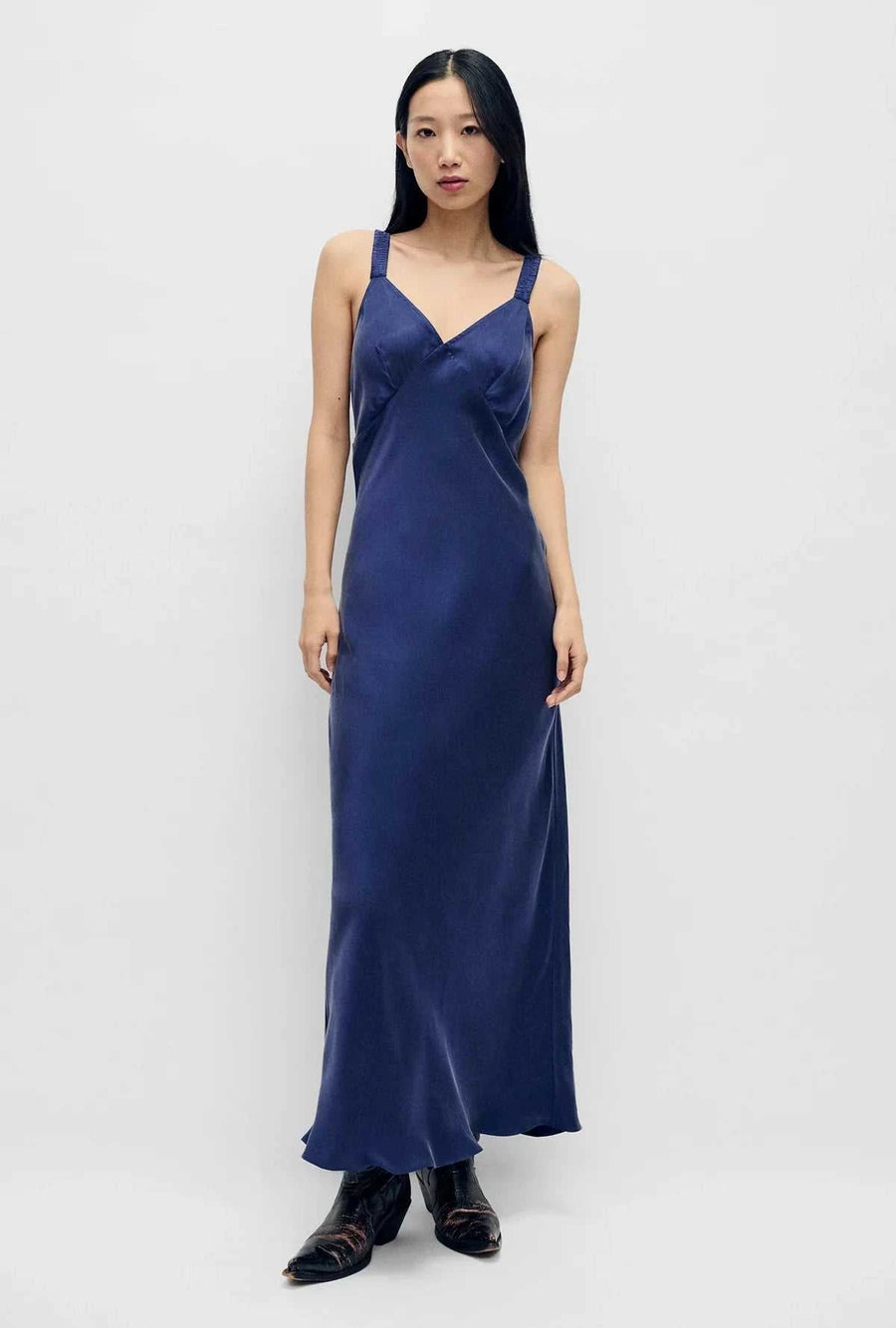 Silk Laundry Deco Ruched Dress Purple Rain