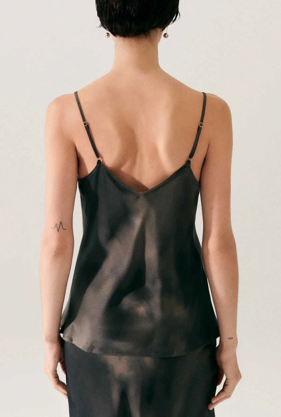 Silk Laundry Bias Cut Cami Smoke