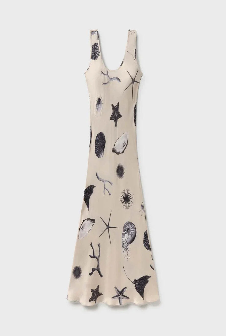Silk Laundry Scoop Neck Dress Seashells