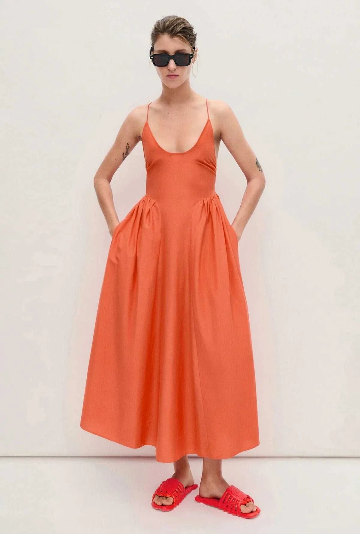 Silk Laundry Dive Dress Snapper 