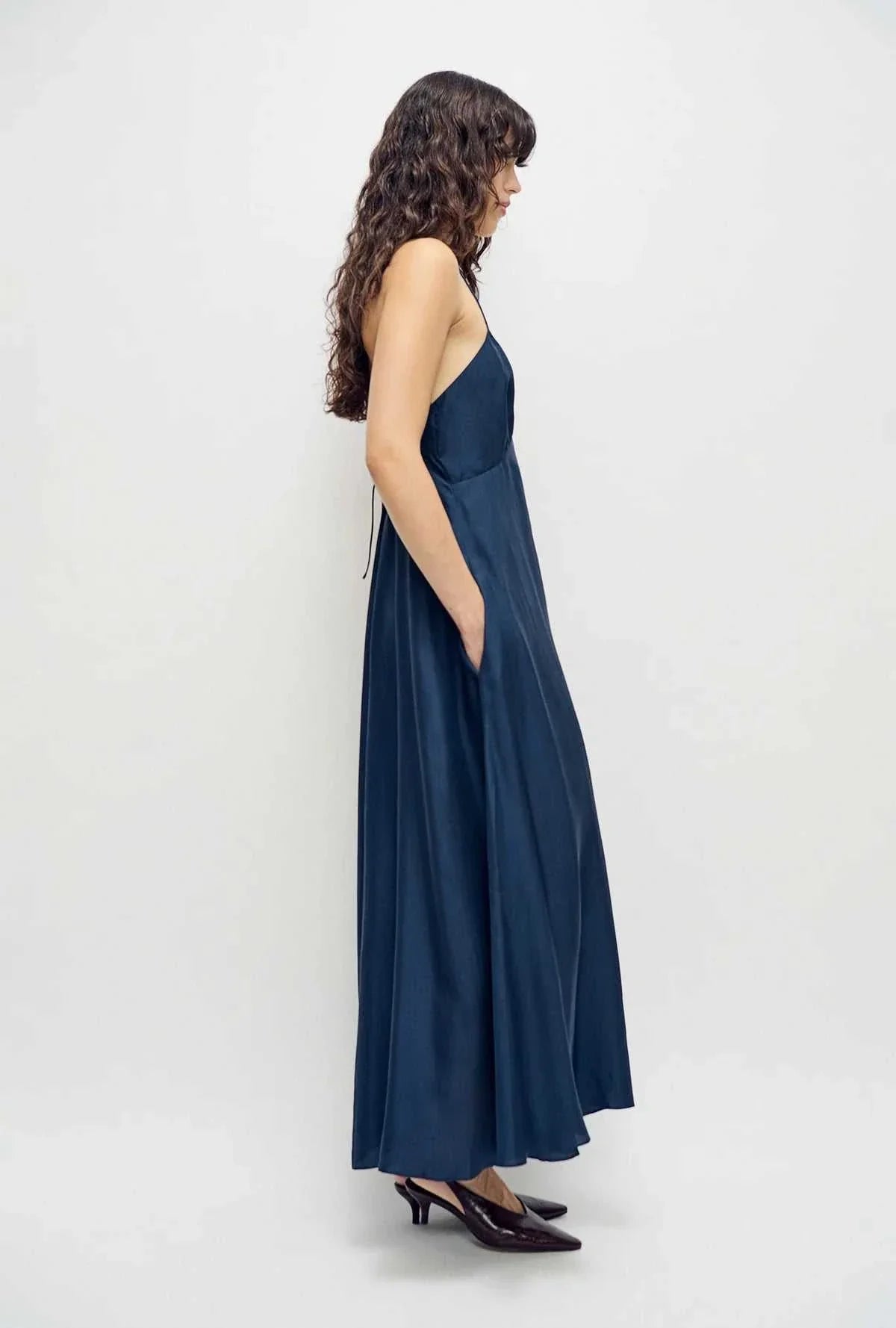 Silk Laundry Long Maxi Dress Midnight