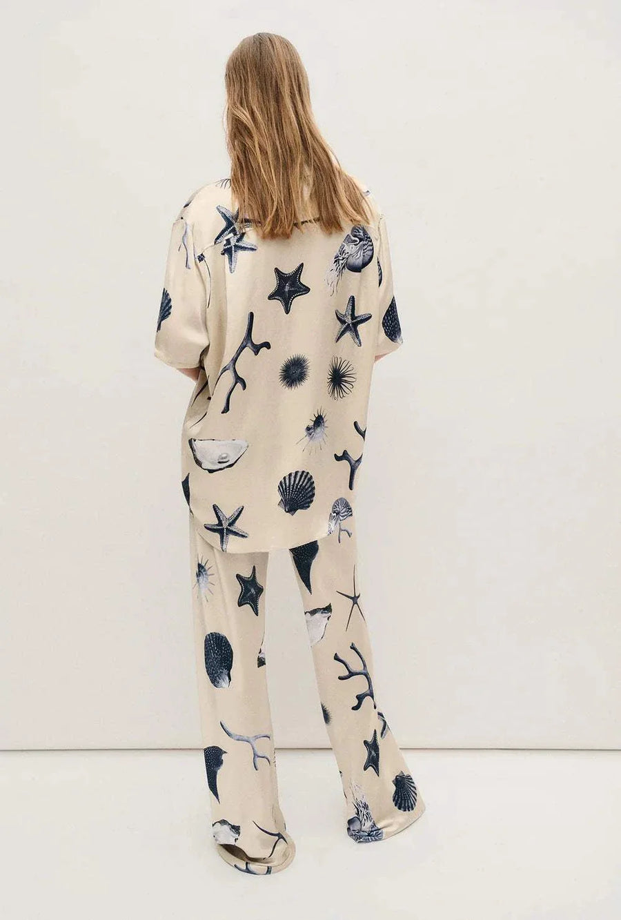 Silk Laundry Bias Cut Pants Seashells