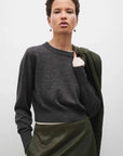 Silk Laundry Cropped Crewneck Granite Melange