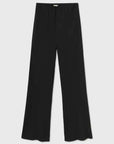 Silk Laundry Wool Silk Wide Legged Bias Cut Pants Black