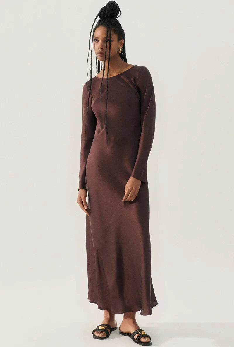 Silk Laundry Sienna Dress Cacao
