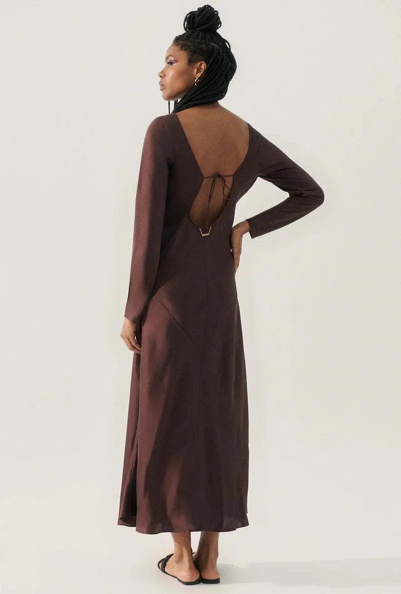 Silk Laundry Sienna Dress Cacao