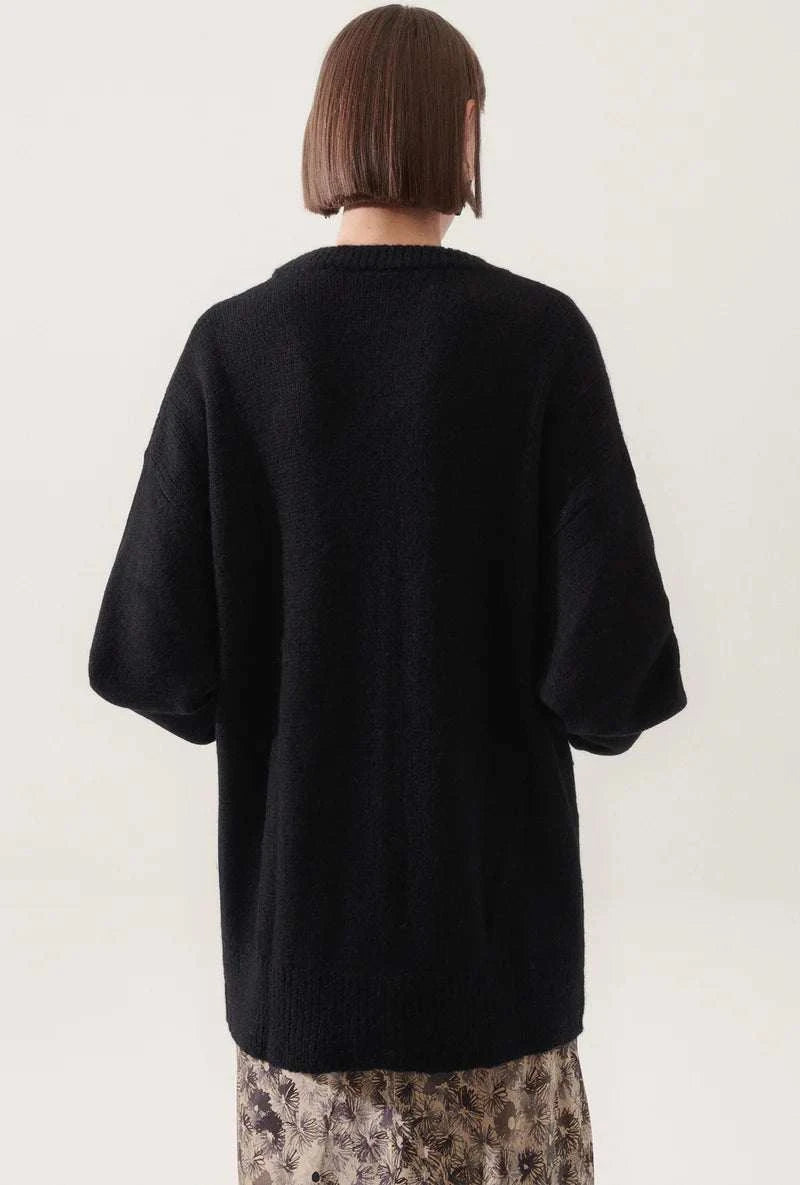 Silk Laundry Alpaca Slouch Cardigan Black