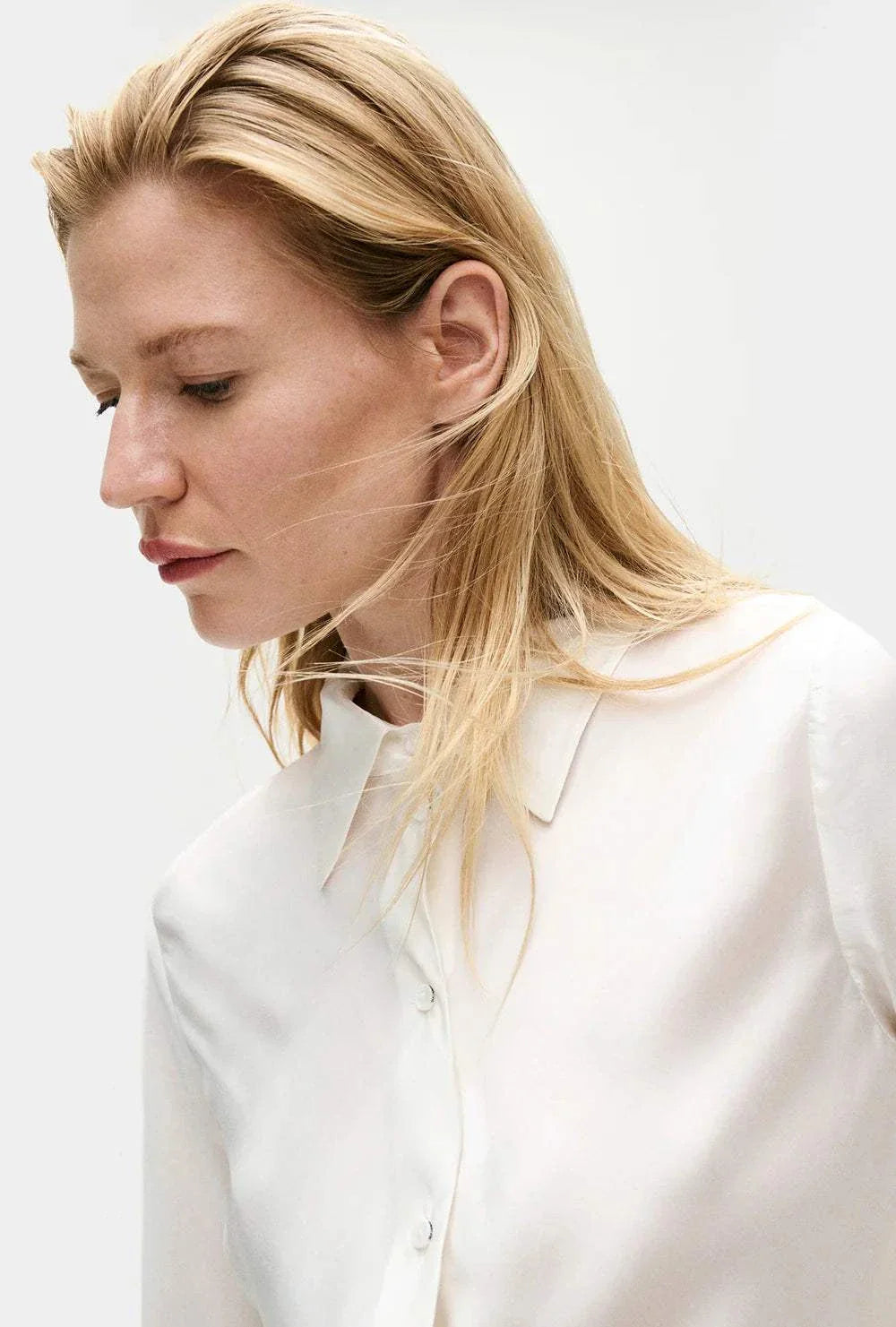 Silk Laundry Bias Cut Shirt White