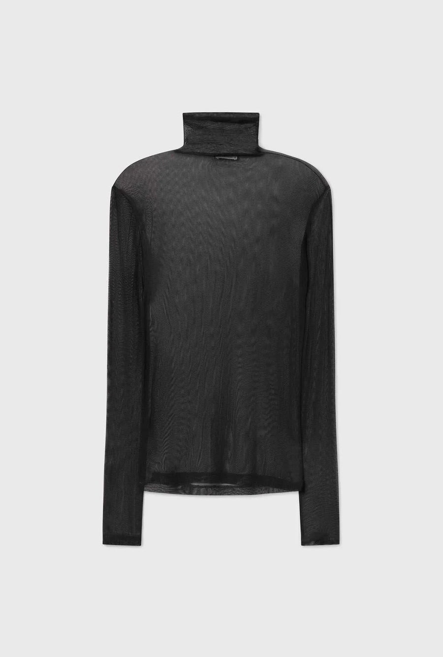Silk Laundry Silk Mesh Turtleneck Black
