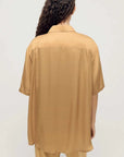 Silk Laundry Short Sleeve Boyfriend Shirt Seahorse