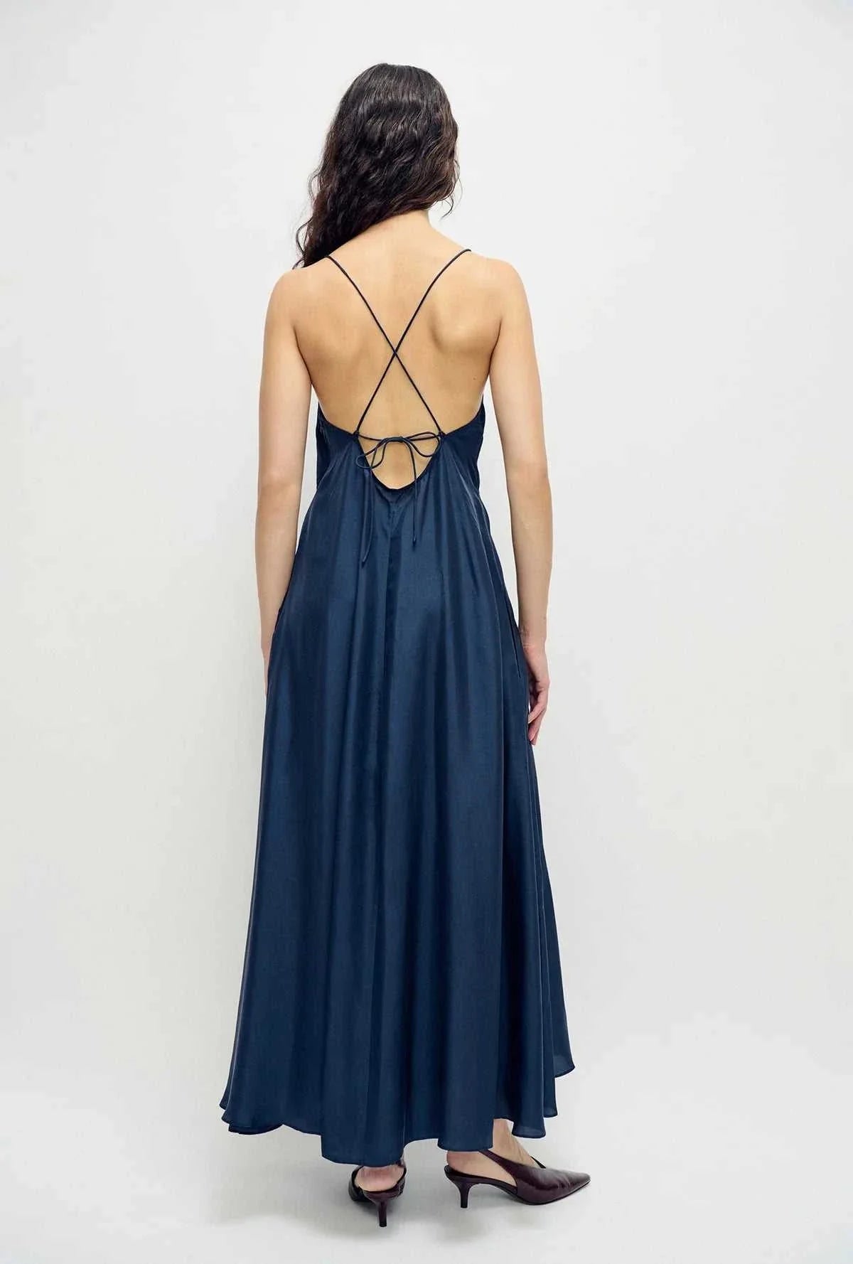Silk Laundry Long Maxi Dress Midnight