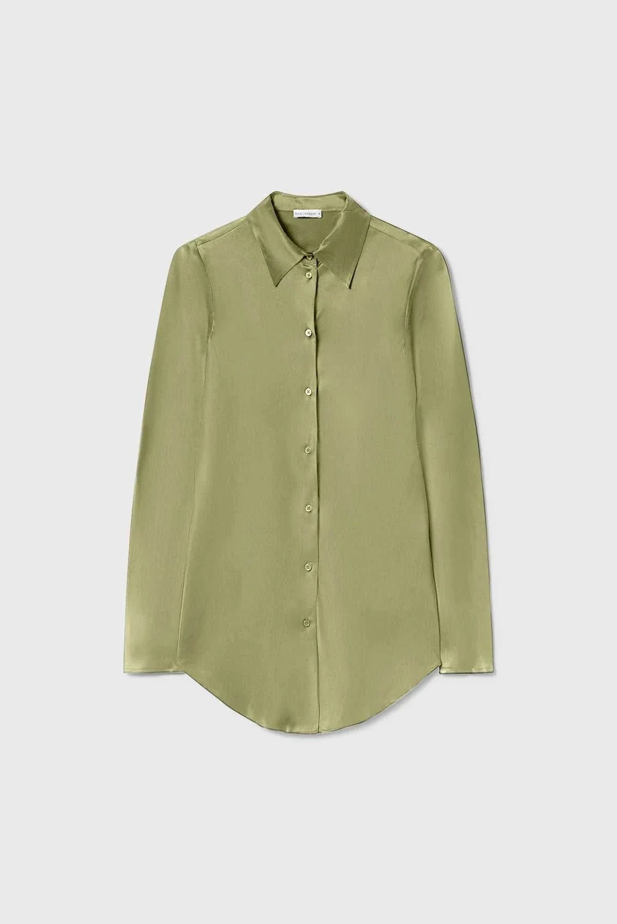 Silk Laundry Bias Cut Shirt Sage