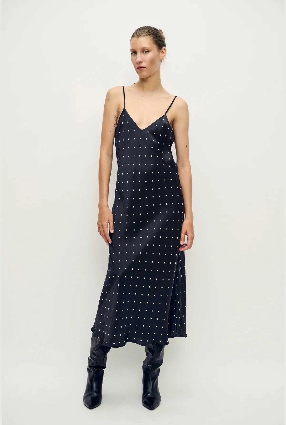 Silk Laundry 90s Slip Dress Polka Dot