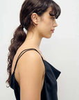 Silk Laundry Hammered Drape Cami Black