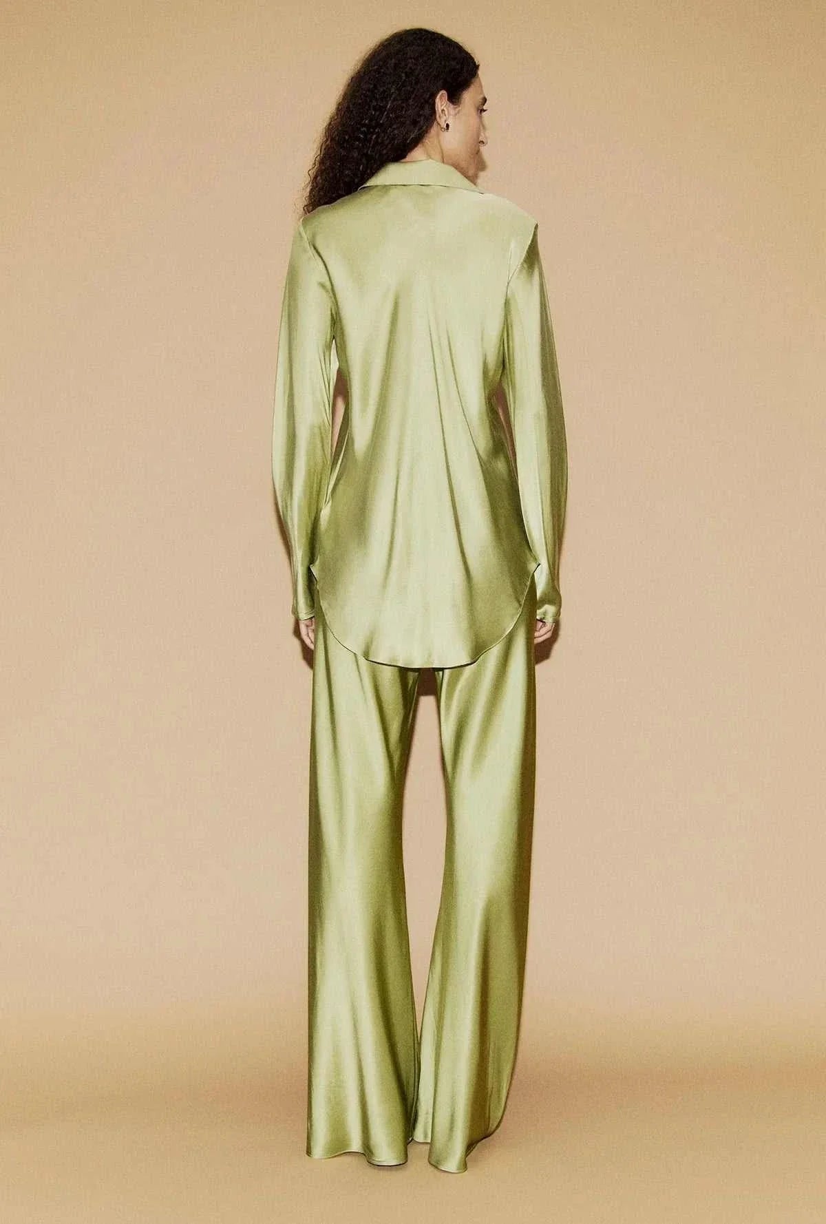 Silk Laundry Bias Cut Shirt Sage