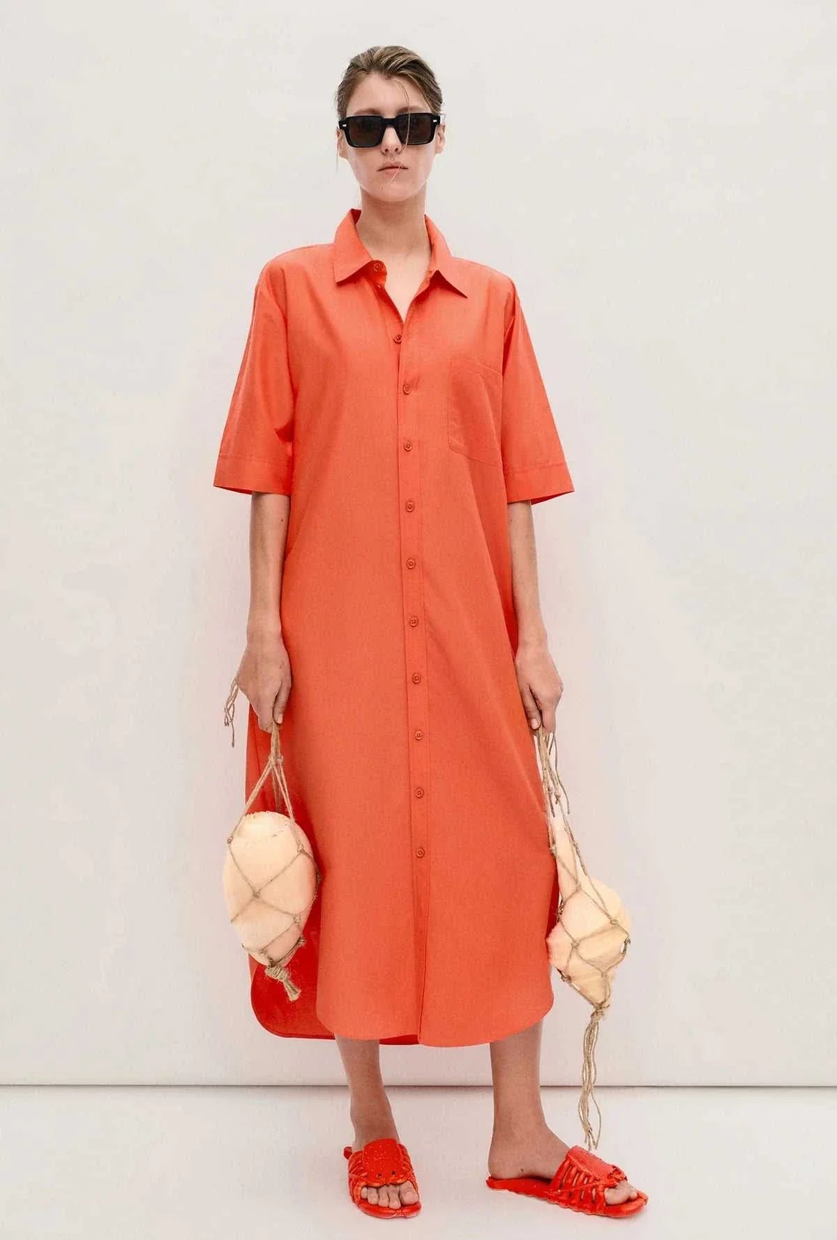 Silk Laundry Short Sleeve Boyfriend Shirt Dress Snapper