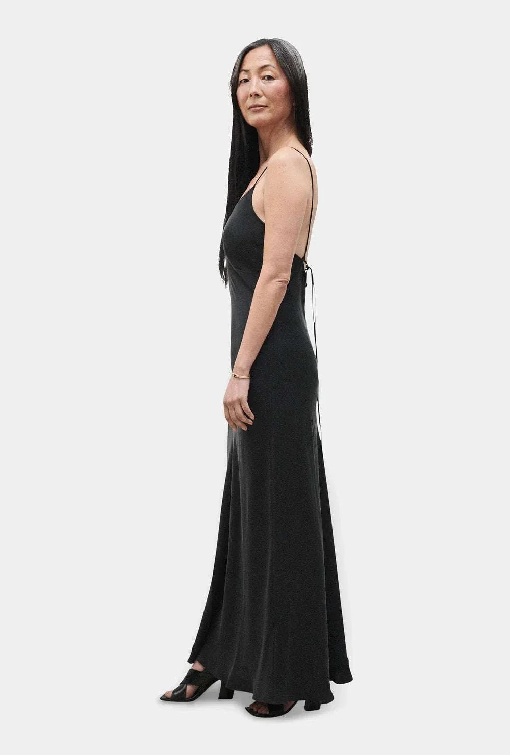 Silk Laundry Deco Rouleau Dress Black