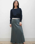 Silk Laundry Cropped Crewneck Azul Melange