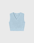 Silk Laundry Wool V Neck Sweater Vest Cornflower