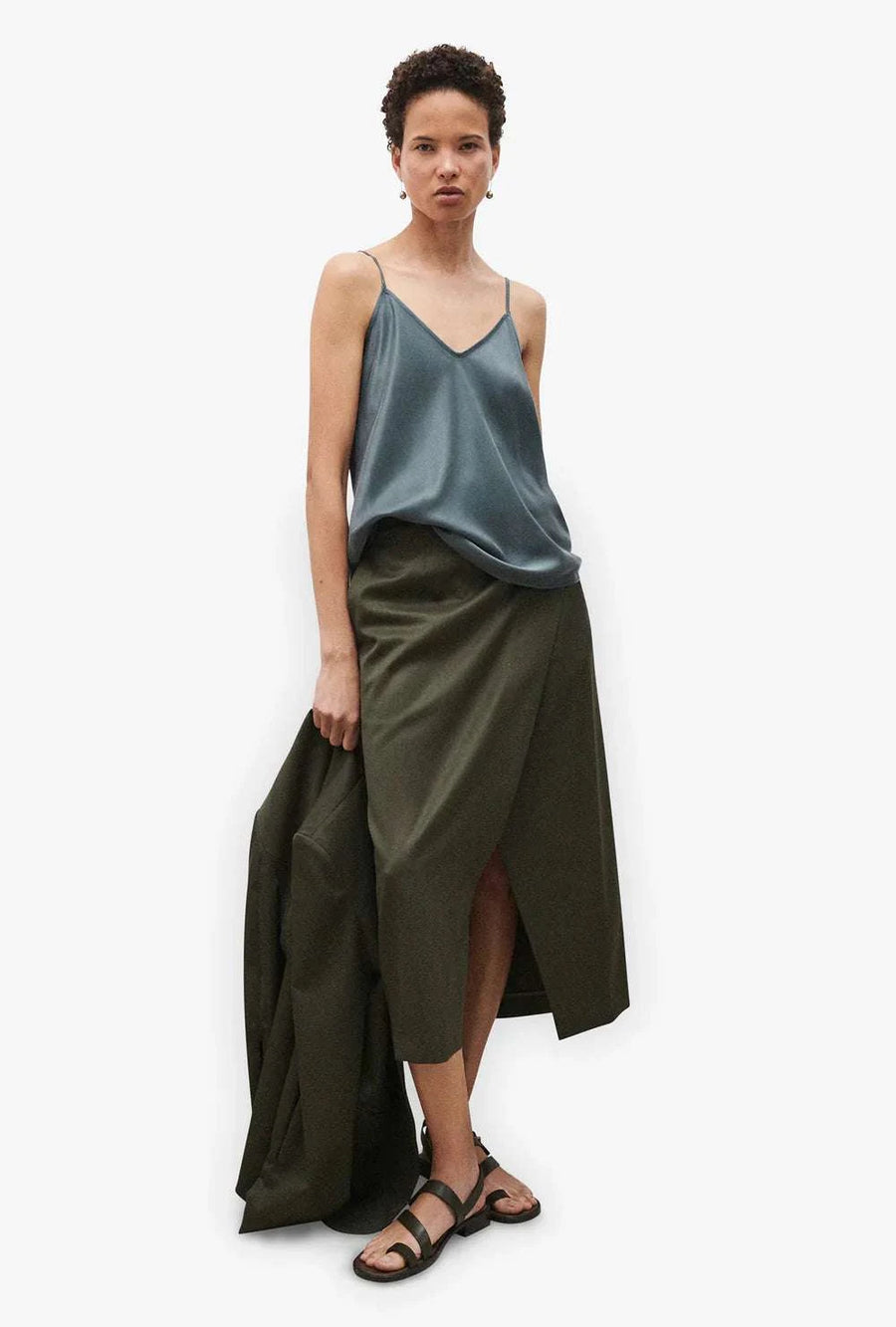 Silk Laundry Bias Cut Cami Slate