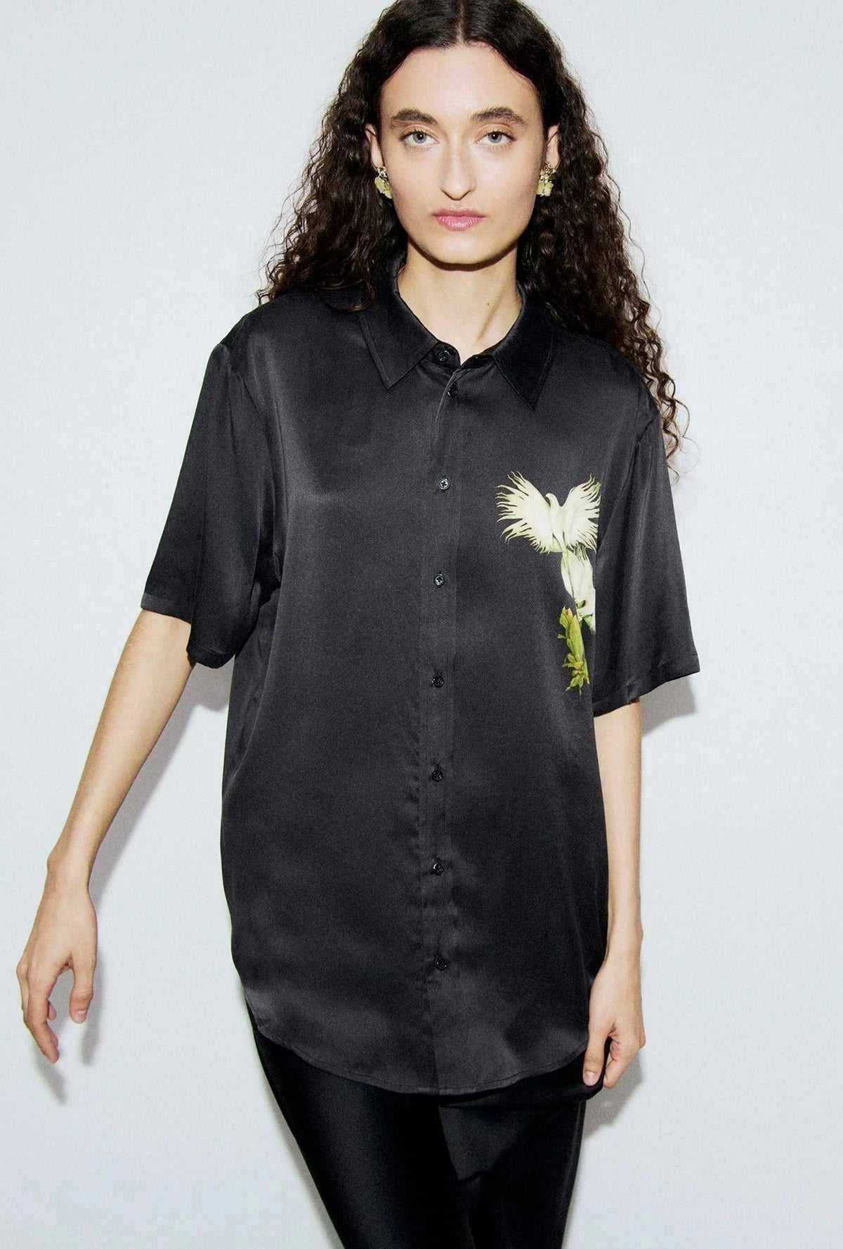 Silk Laundry Short Sleeve Boyfriend Shirt Egret