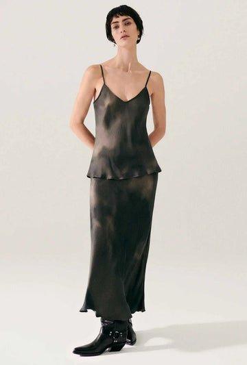 Silk Laundry Bias Cut Cami Smoke