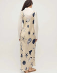 Silk Laundry Scoop Neck Dress Seashells
