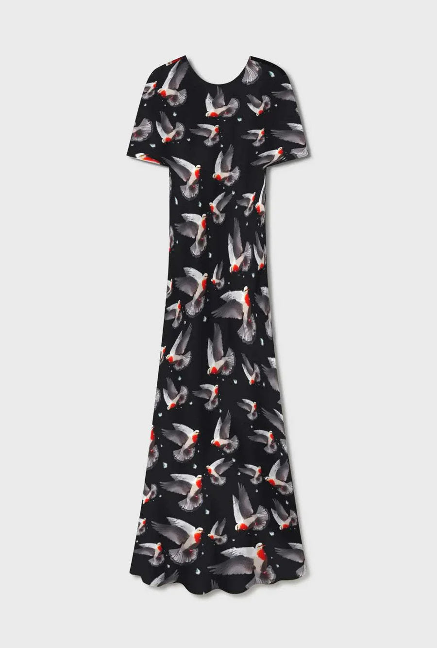 Silk Laundry Short Sleeve Bias Dress Bleeding Dove