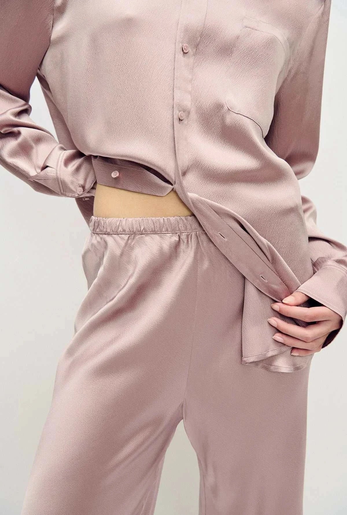 Silk Laundry Hammered Bias Cut Pants Lasso