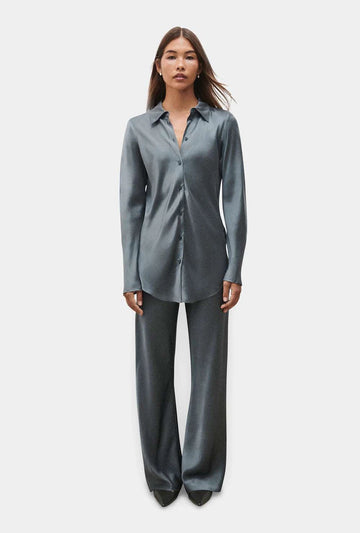 Silk Laundry Bias Cut Shirt Slate