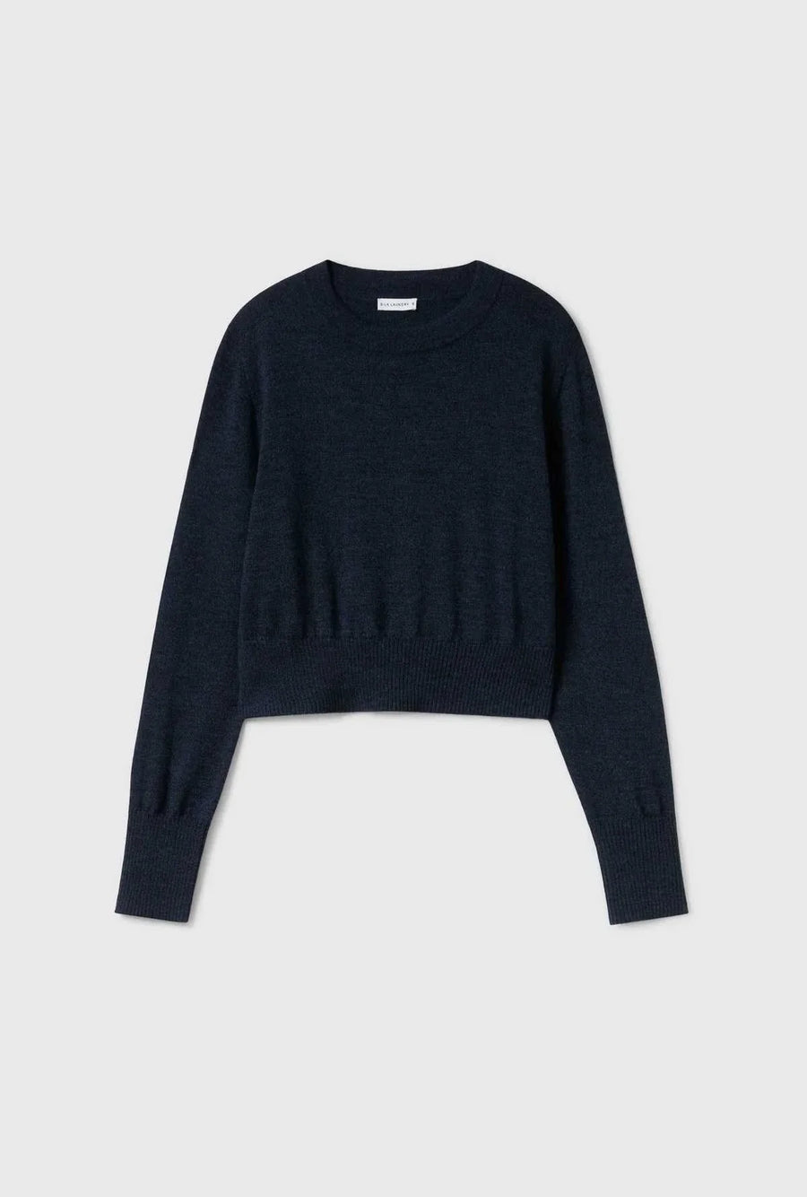 Silk Laundry Cropped Crewneck Azul Melange