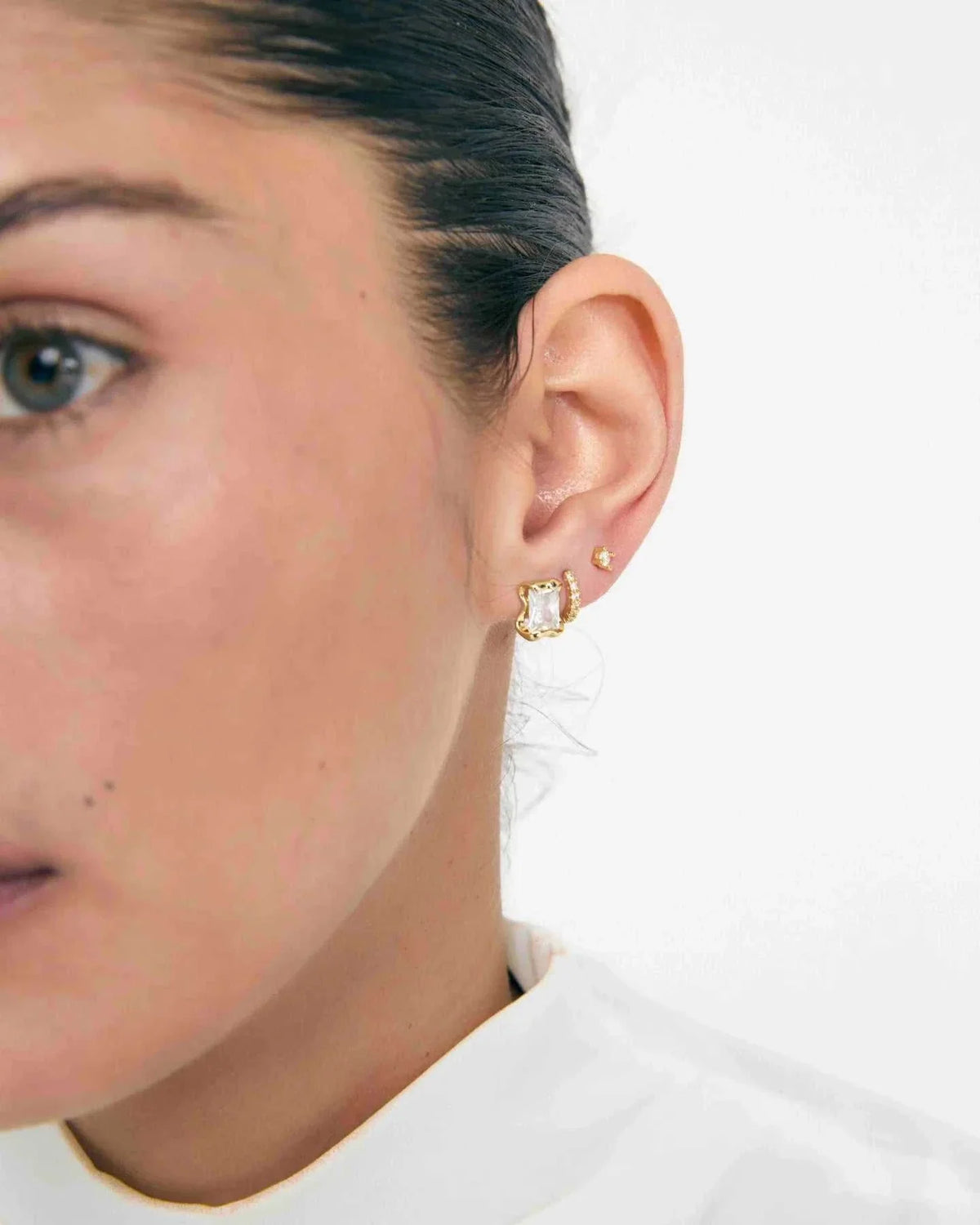 De Sur Pavé Earrings Gold