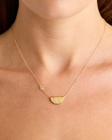 By Charlotte Eye of Peace Lotus Necklace 18k Gold Vermeil