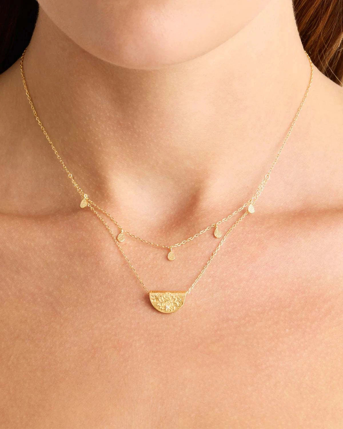 Charlotte 18k Gold Vermeil Blessed Lotus Necklace