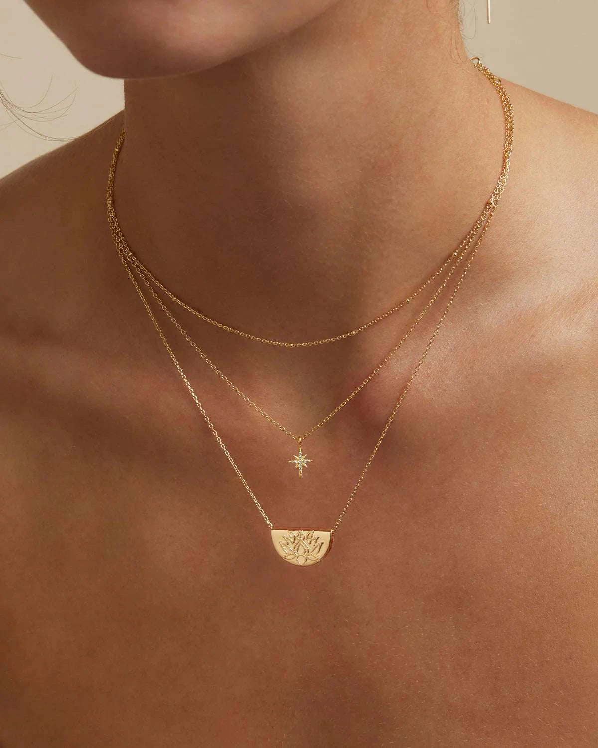 Charlotte 18k Gold Vermeil Lotus Short Necklace