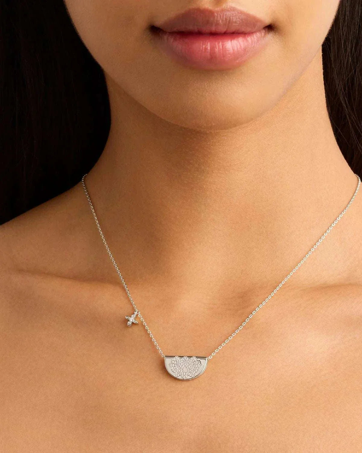 By Charlotte Live In Light Lotus Necklace Sterling Sliver