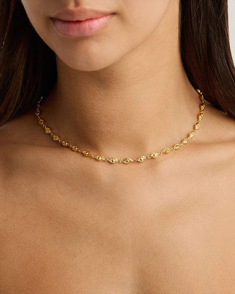 By Charlotte 18k Gold Vermeil Lucky Eyes Choker