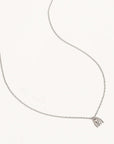 By Charlotte Sterling Silver Crystal Lotus Padlock Necklace