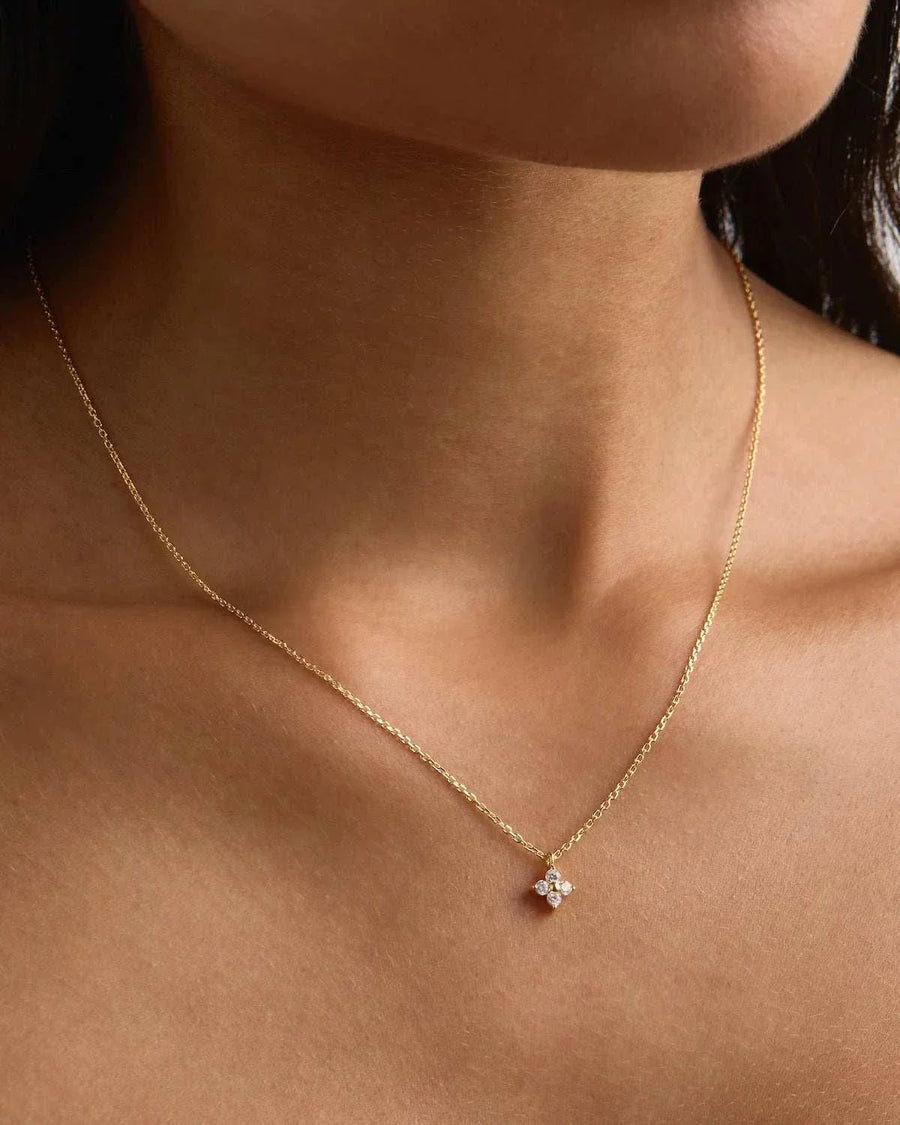By Charlotte Crystal Bloom Necklace 18kt Gold Vermeil