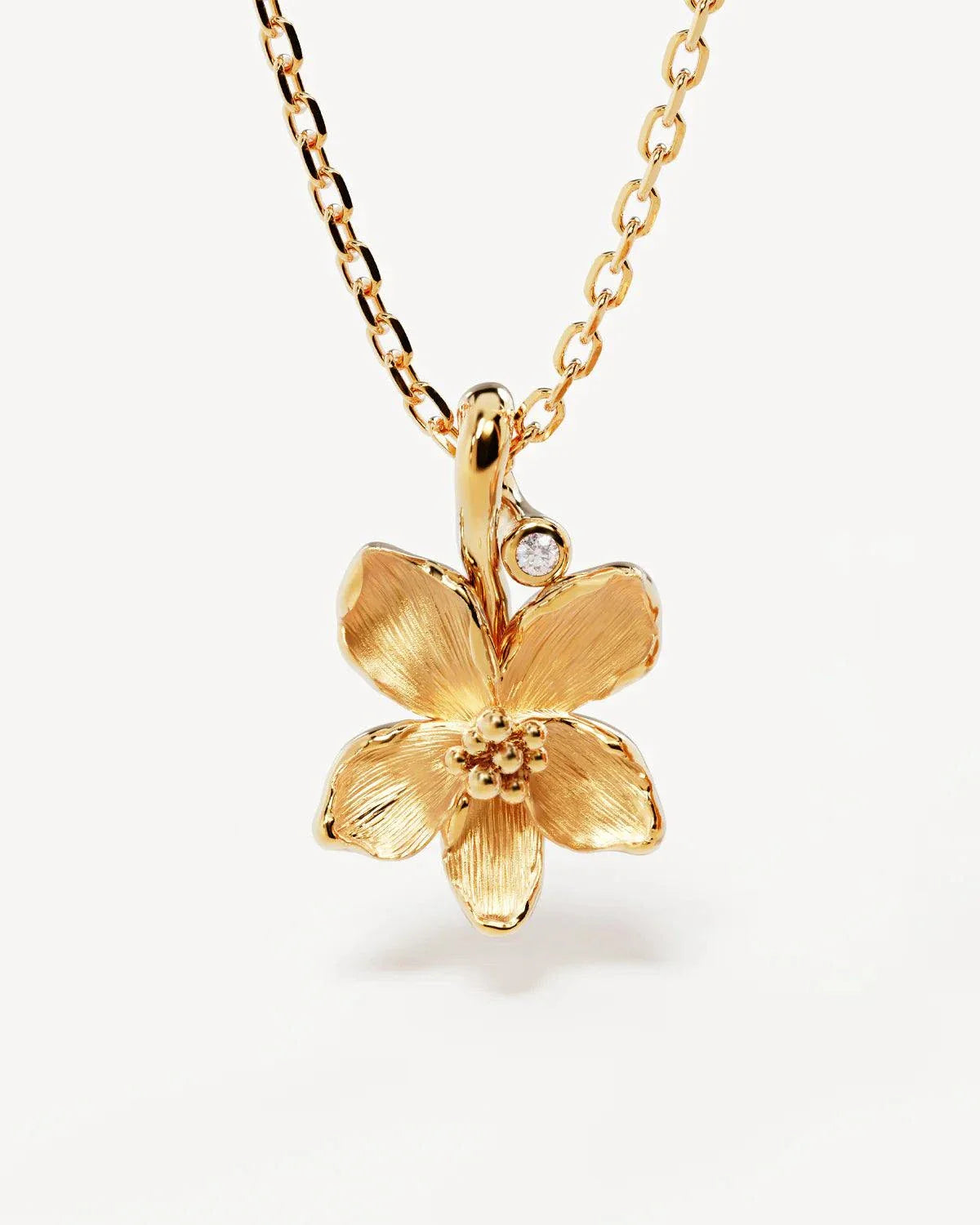 By Charlotte Birth Flower Necklace Violet February 18k Gold Vermeil