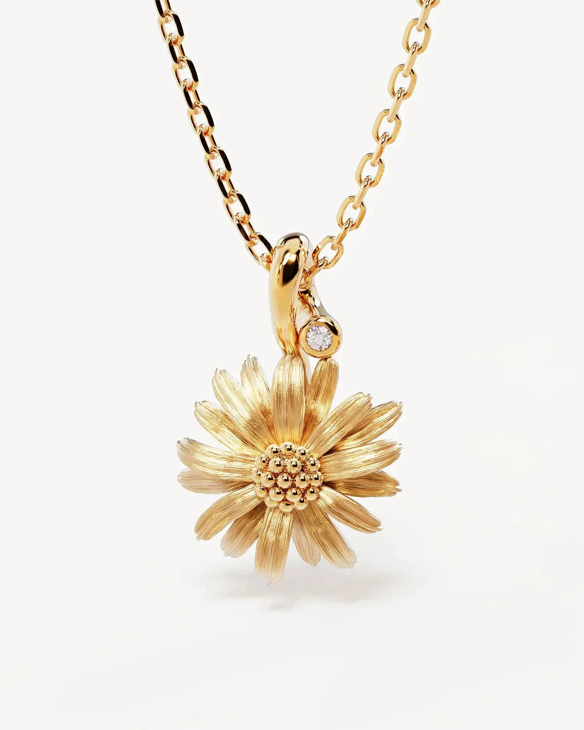 By Charlotte Birth Flower Necklace Daisy April 18k Gold Vermeil