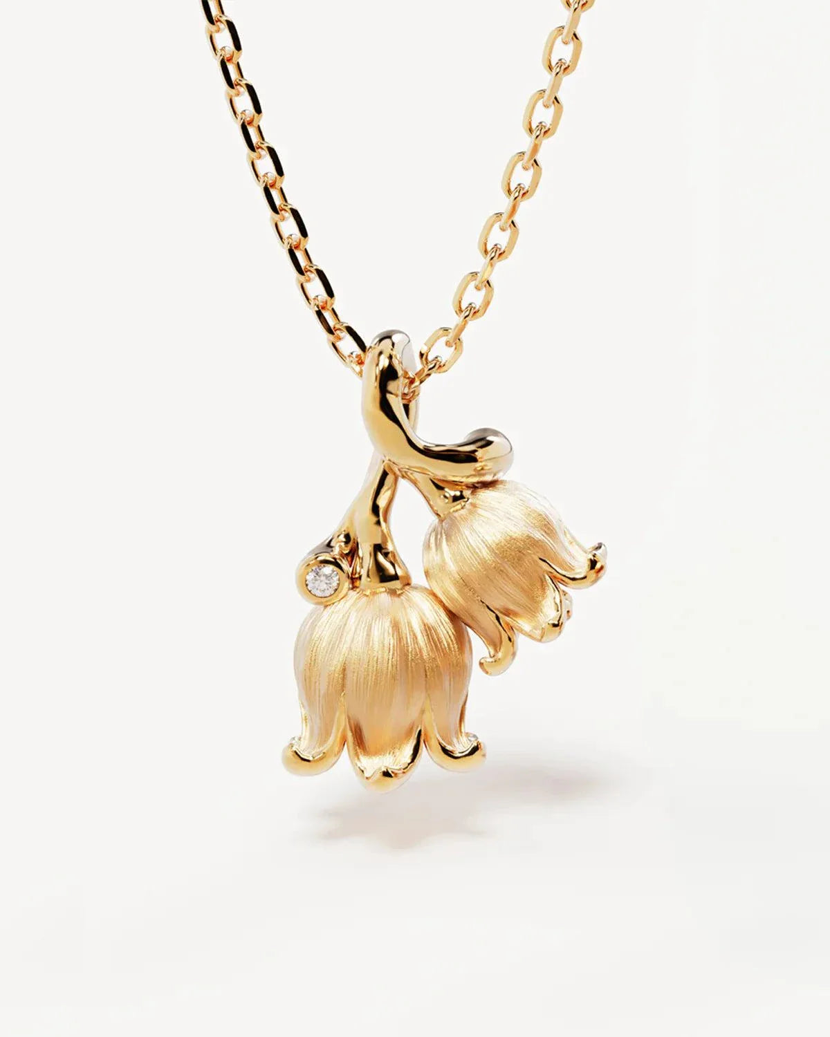 By Charlotte Birth Flower Lily of the Valley May 18k Gold Vermeil